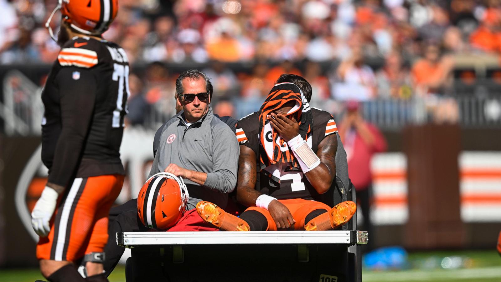 Browns QB Watson likely faces season-ending Achilles injury; teammates frustrated as some fans cheer